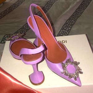 Amina Muaddi Begum Unicorn Lavender Purple NIB 38